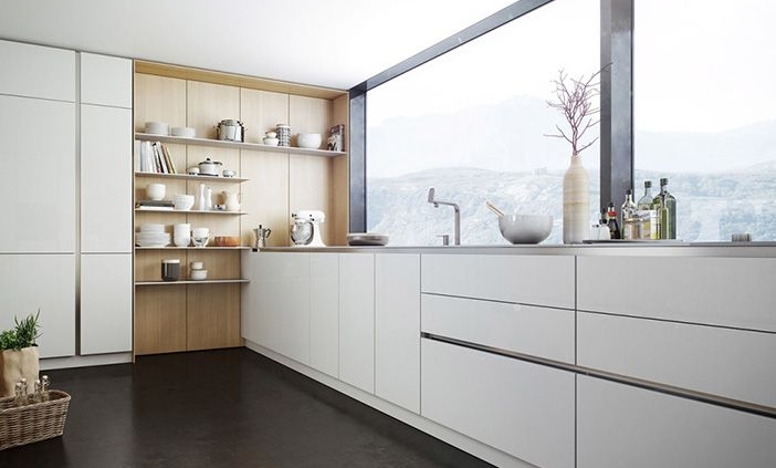 cocina blanca y madera