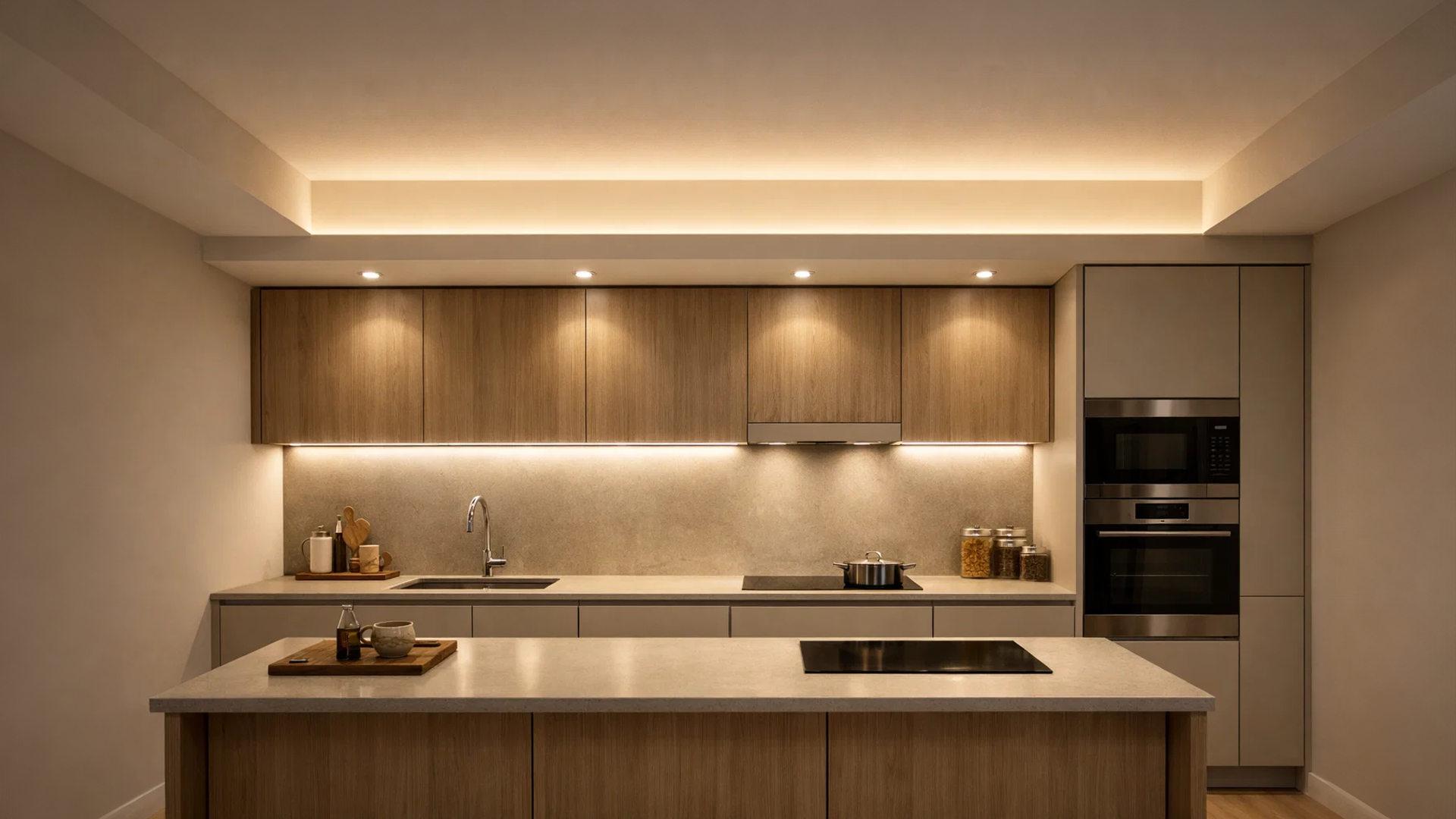 iluminacion-portada iluminacion de cocina interior de noche